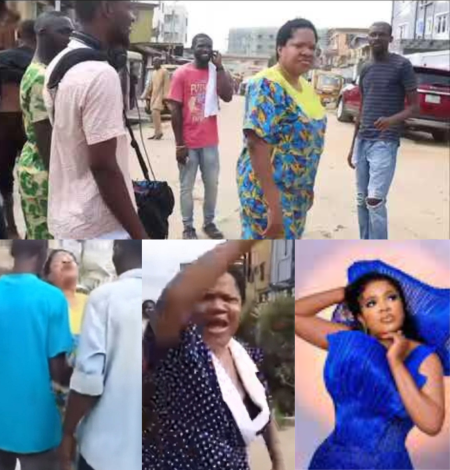 Drama on the scene as Toyin Abraham and the Area Boys argue