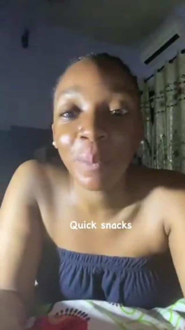 Video shows a woman eating naira notes.