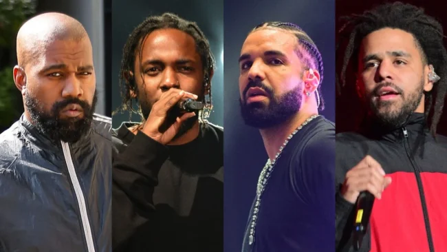 In a new song (video), Kanye West disses Drake and J. Cole while standing by Kendrick Lamar.