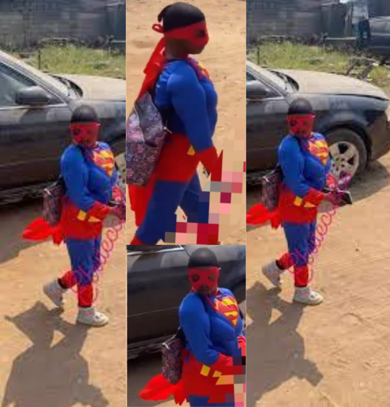 Aunty Ramota gets people talking as she walks around in a complete Superman outfit.