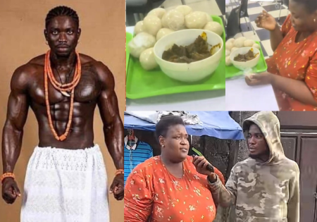 Woman will accept VeryDarkMan's marriage proposal after consuming 15 fufu wraps and a cup of soup.