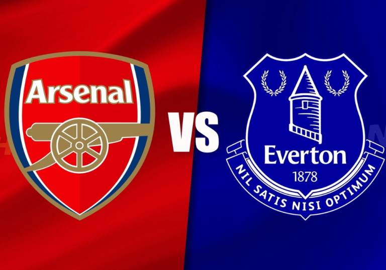 Starting lineups for Arsenal's and Everton's 2023–2024 Premier League match