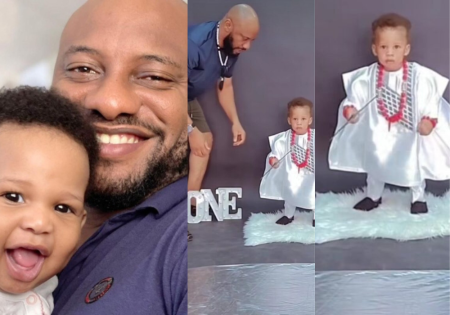 Yul Edochie marks the new month with adorable video of his second son