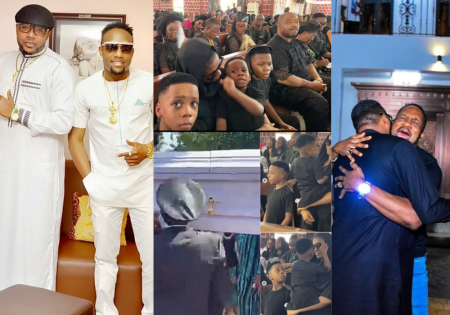 At Junior Pope's funeral, E-Money and KCee promise to pick up his three children and raise them till they are adults.