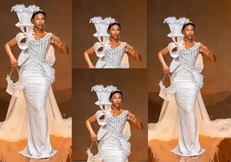 Reality TV personality Tacha dazzles in a 0,000 gown at the 2024 AMVCA