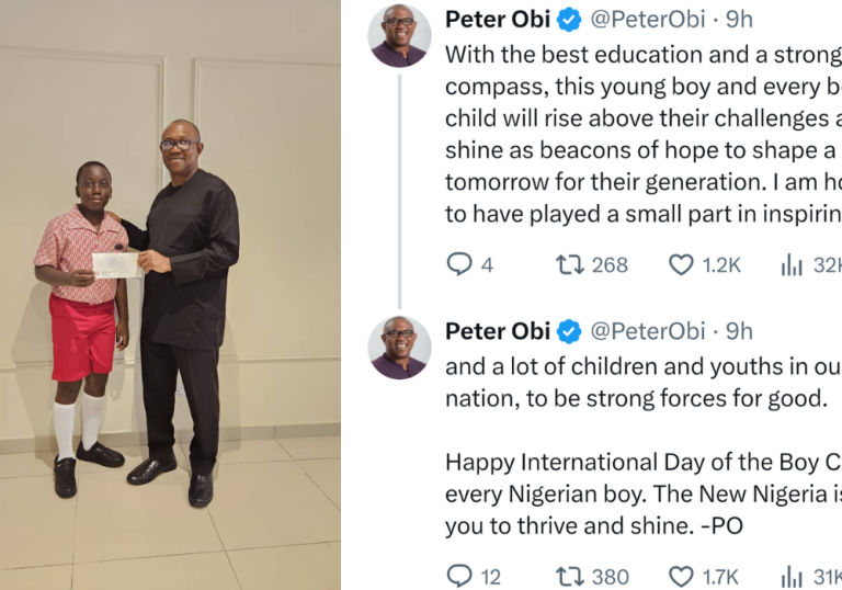 Peter Obi accepts an invitation from an 11-year-old boy to attend his primary school graduation.