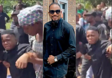 A painful instance At the funeral for Junior Pope, his first son started crying (Video)