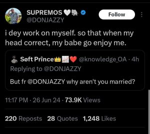 Don Jazzy finally reveals why he's still unmarried after Davido's wedding